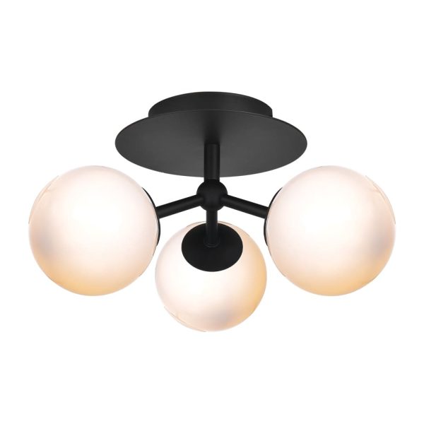 Halo Design Atom Trio Loftlampe Sort og Opalglas