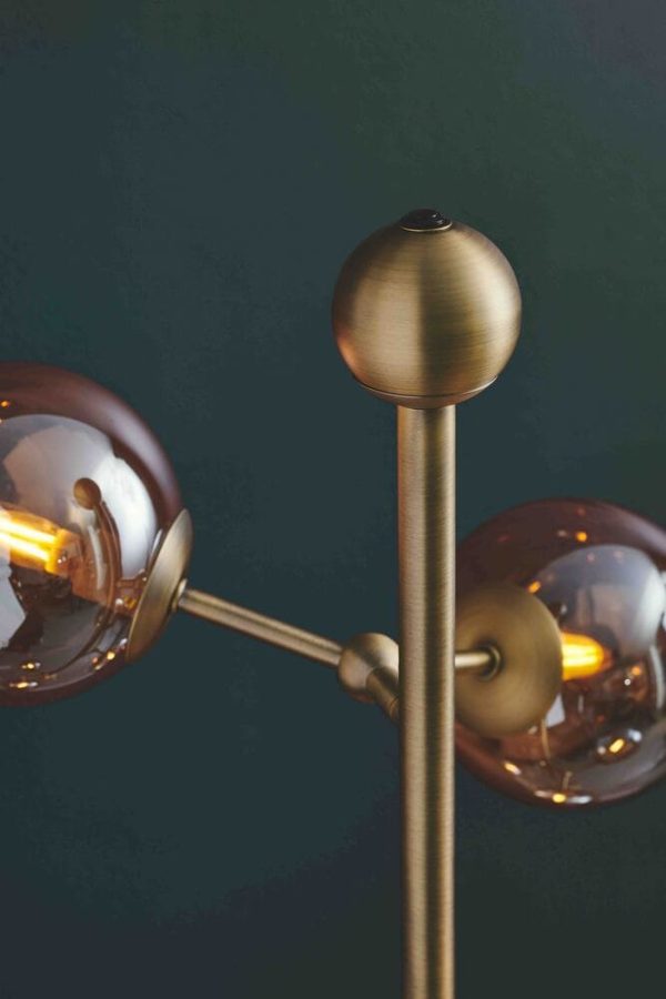 Halo Design Atom Gulvlampe Antik Messing og Amber Miljø-2