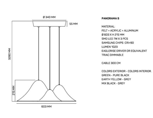 850-001 Loom Design Panorama Pendel Groen-Sort Billede 1-6