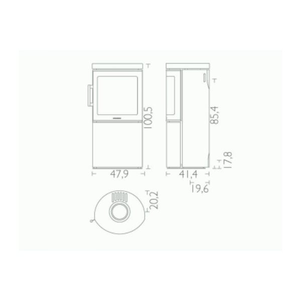 Hwam 3120 Moderne Sort gulvmodel med staalhaandgreb Billede 1-9